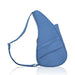 Close-up of the AmeriBag Healthy Back Bag's blue microfiber material and strap