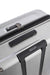 Handle detail of the Samsonite EVOA silver carry-on luggage