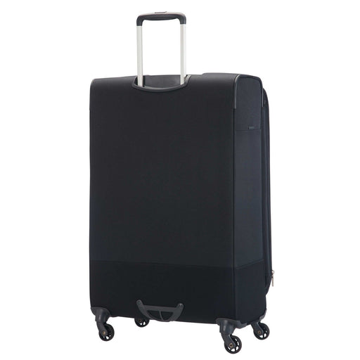 Black Samsonite Base Boost large spinner suitcase isolated on white