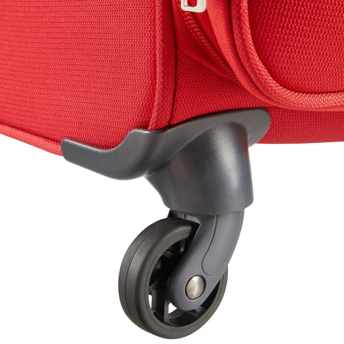 Side view of the Samsonite Base Boost large spinner in red