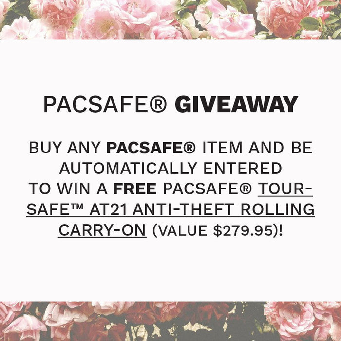 Win A PacSafe® Toursafe™ AT21 Anti-theft rolling carry-on Contest Rules & Regulations