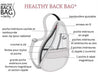 Illustration showing how to pack the AmeriBag Healthy Back Bag for optimal back health