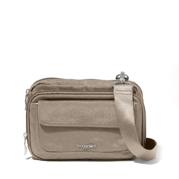 Baggallini Modern Sac bandoulière à double fermeture éclair