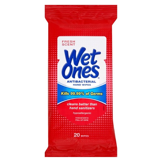 Wet Ones Antibacterial Travel Hand Wipes - 20 Pack