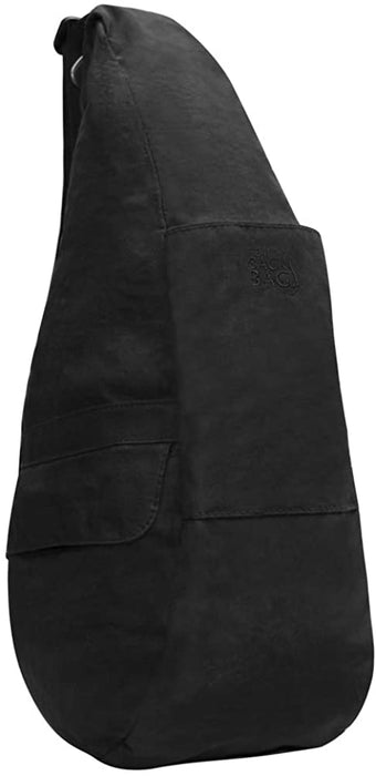 Black AmeriBag Healthy Back Bag in distressed nylon with exterior zipper pocket