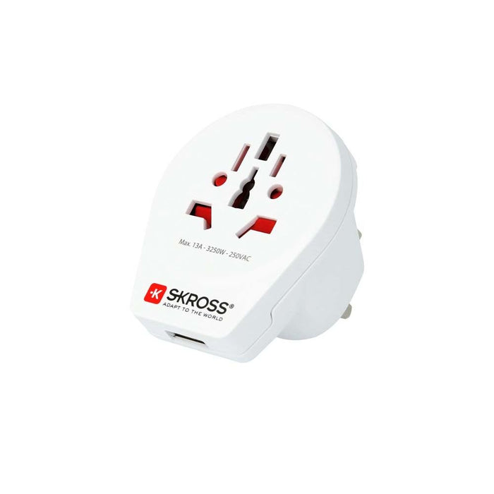 Skross Country Adapter World to UK USB Travel Charger