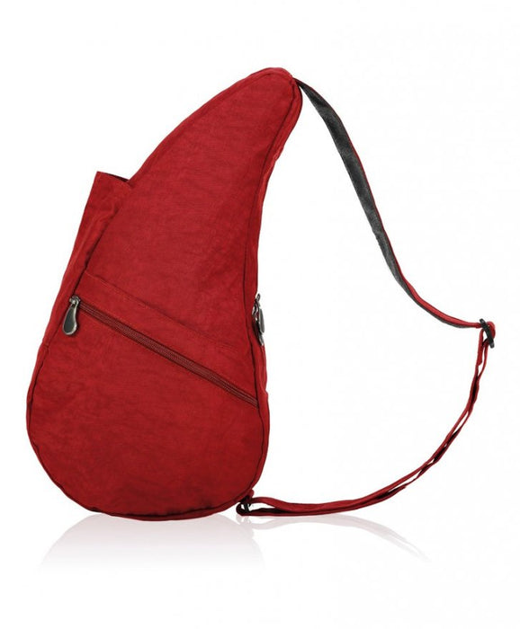 Frontal view of the AmeriBag Healthy Back Bag in red highlighting the zipper compartment