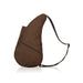 Alternate angle of the AmeriBag Healthy Back Bag in brown with front zipper detail