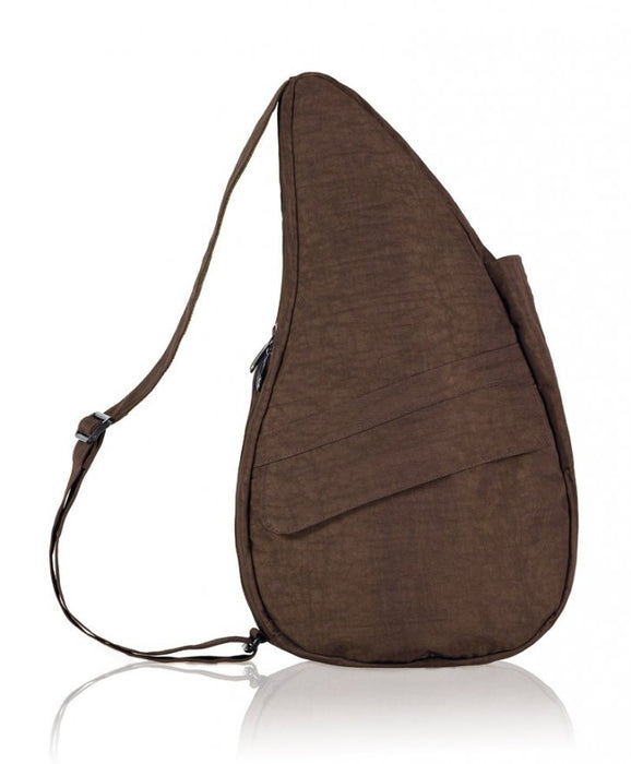 Front view of the brown AmeriBag Healthy Back Bag with front zipper compartment