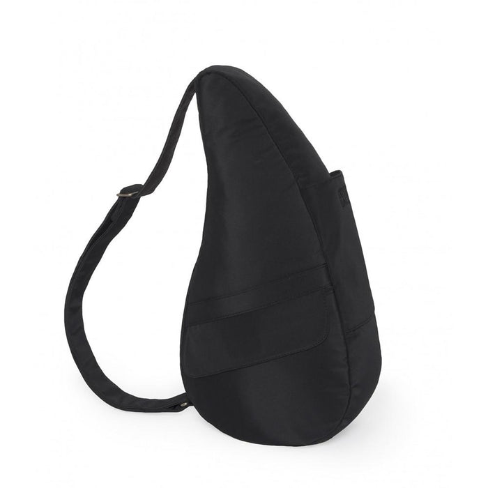 Medium-sized AmeriBag Healthy Back Bag in black microfiber with adjustable shoulder strap