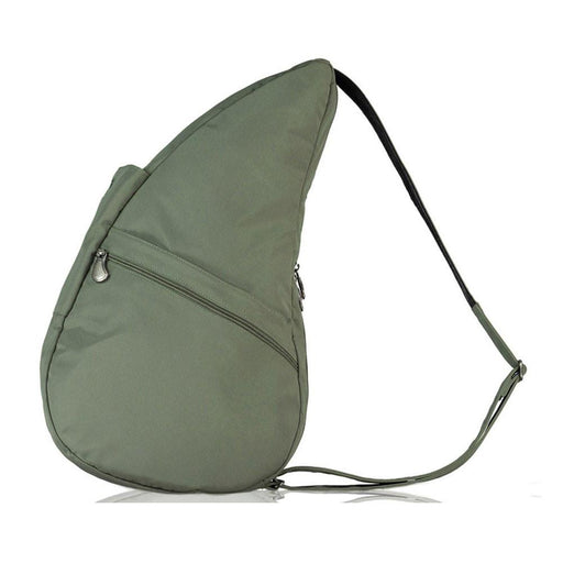 Front view of the green microfiber AmeriBag with zipper compartment