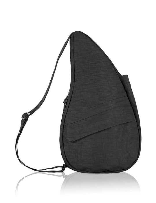 AmeriBag Healthy Back Bag in distressed nylon, medium size, shown in black with a single strap