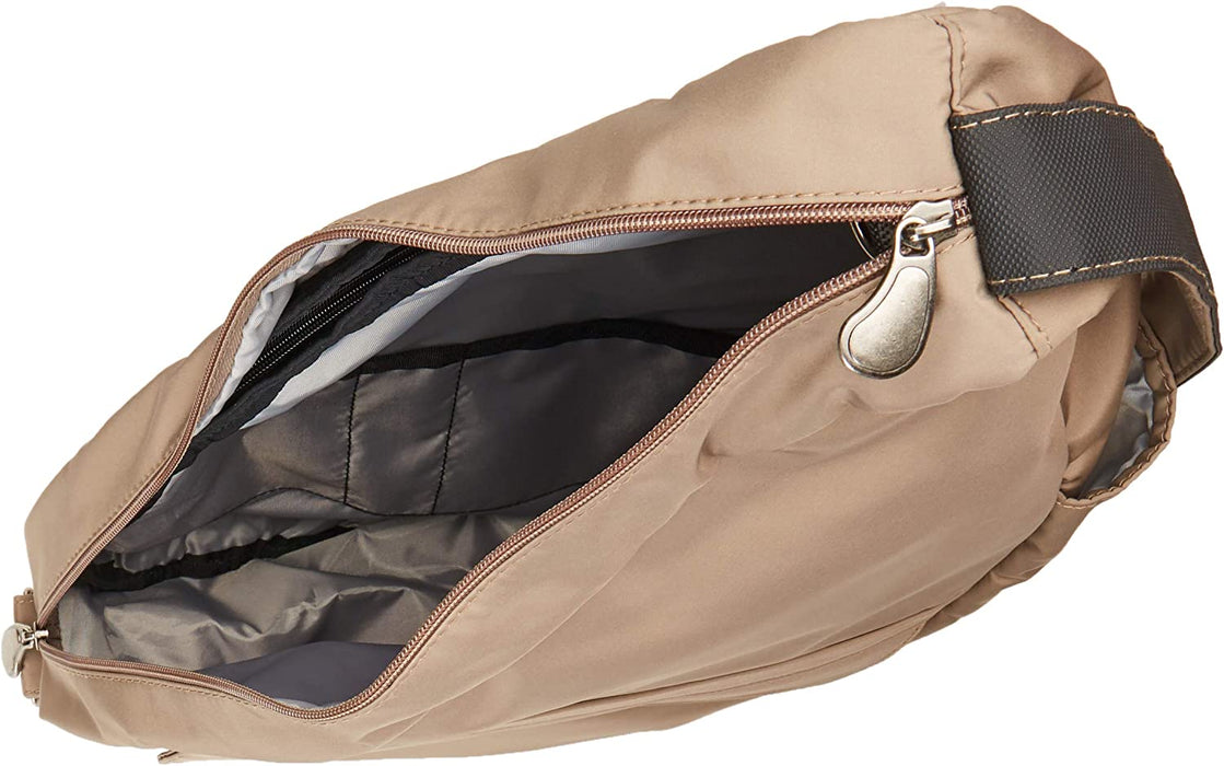 AmeriBag Healthy Back Bag in tan microfiber featuring a side zipper