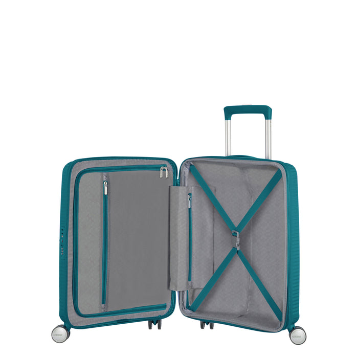 Four-wheeled American Tourister Curio carry-on luggage