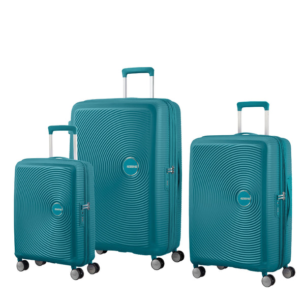 Three-piece American Tourister Curio luggage set in blue