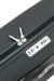 Zoomed-in view of the zipper on the American Tourister Curio black carry-on spinner