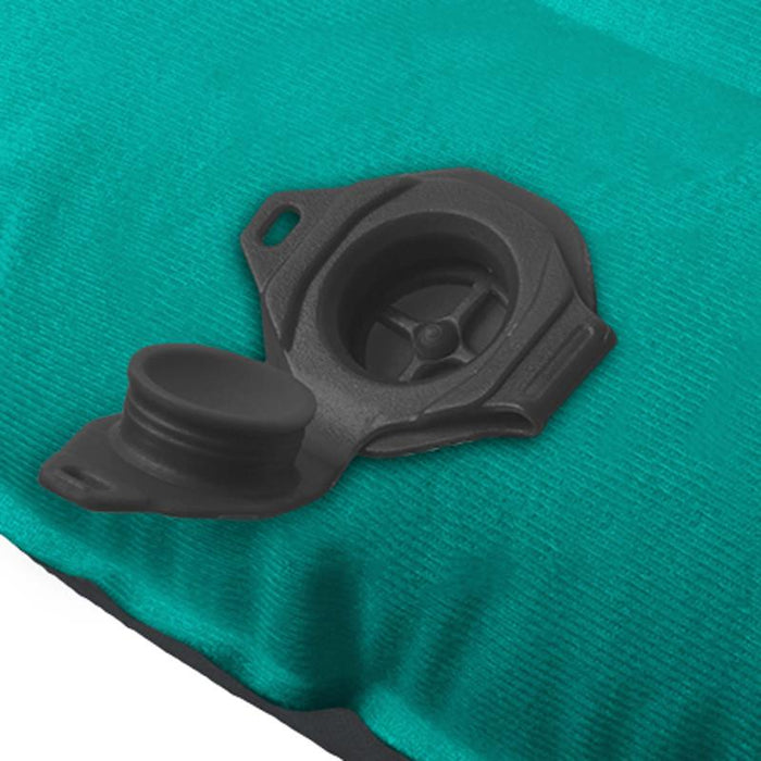 Close-up of the Aeros Traveller Neck Pillow's black handle