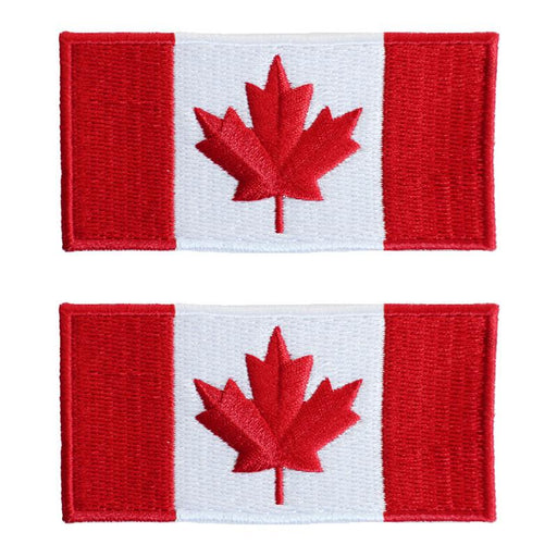 2- Embroidered Canadian Flag Patches 1" x 2" - Jet-Setter.ca